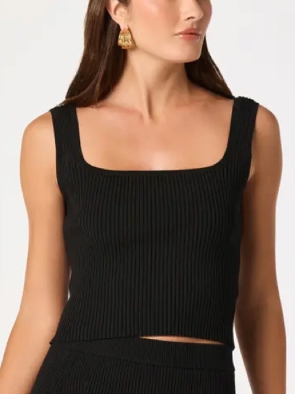 NWT Abound Black Ribbed Crop Sweater Tank